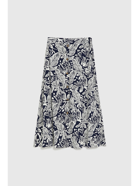 Moodo Sukňa z viskózy tmavomodrá Moodo