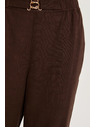 Moodo Nohavice s prímiešaninou ľanu hnedé Moodo