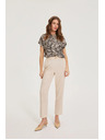 Moodo Nohavice s prímiešaninou ľanu béžové Moodo