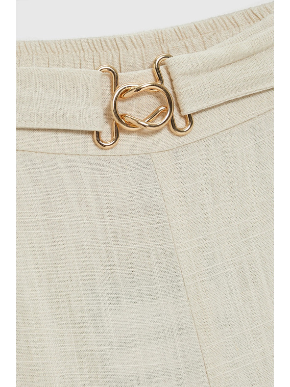 Moodo Nohavice s prímiešaninou ľanu béžové Moodo