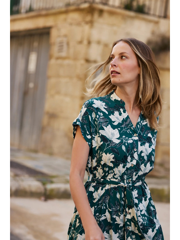 Moodo Šaty z viskózy zelené Moodo