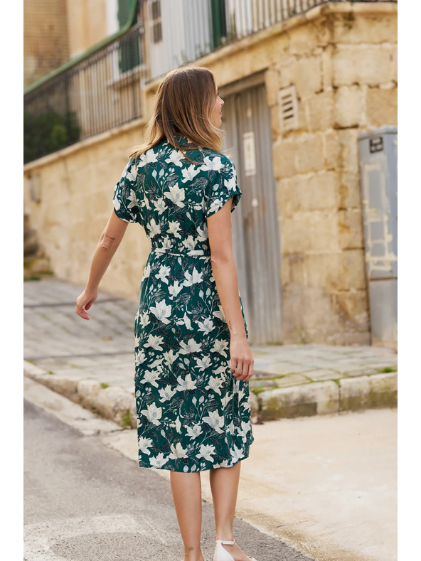 Moodo Šaty z viskózy zelené Moodo