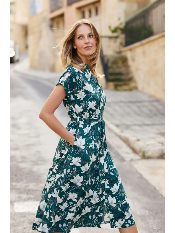 Moodo Šaty z viskózy zelené Moodo