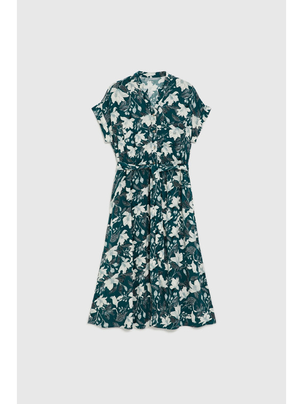 Moodo Šaty z viskózy zelené Moodo