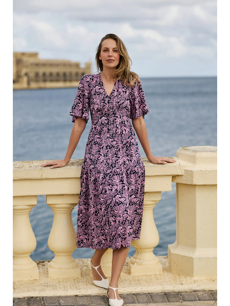 Moodo Praktické šaty z viskózy tmavomodré Moodo