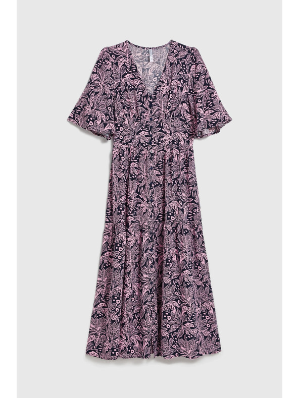 Moodo Praktické šaty z viskózy tmavomodré Moodo