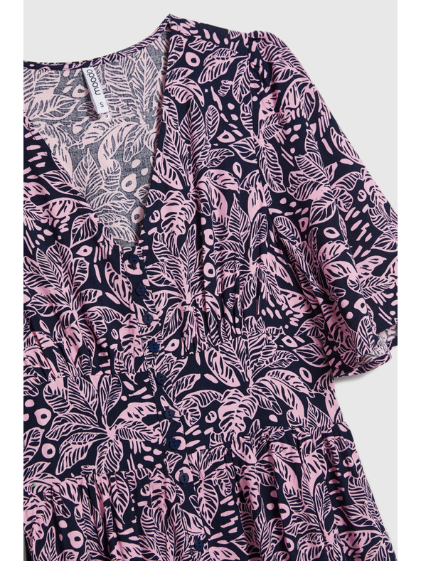 Moodo Praktické šaty z viskózy tmavomodré Moodo