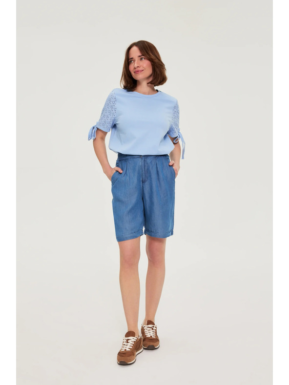 Moodo Šortky z lyocelu modré Moodo