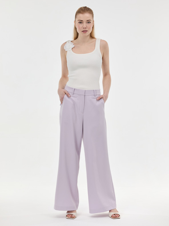 Orsay Svetlofialové široké dámske nohavice ORSAY