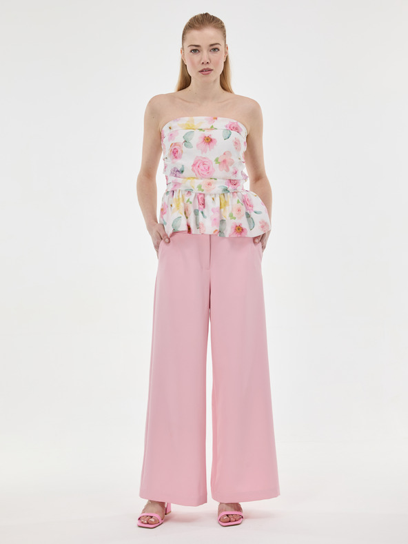 Orsay Svetloružové široké dámske nohavice ORSAY