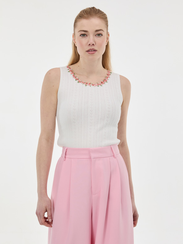 Orsay Biele dámske tielko s aplikáciou ORSAY