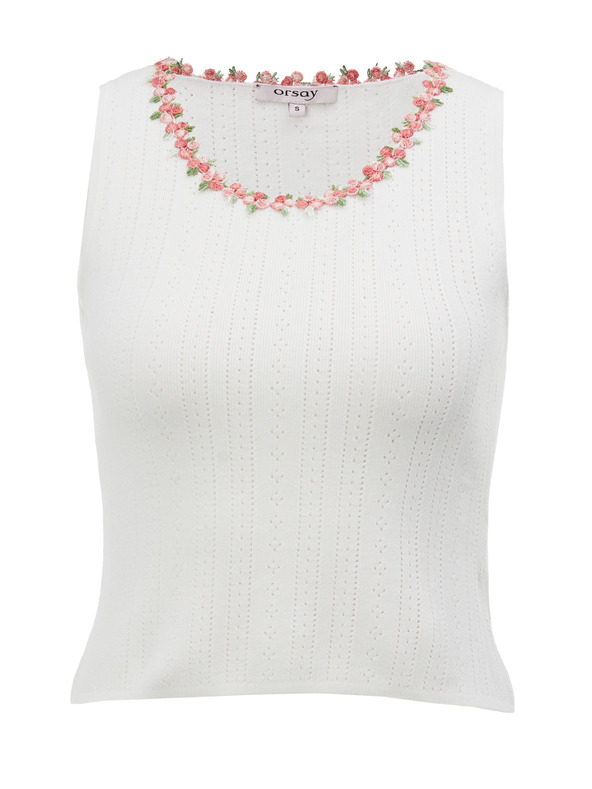 Orsay Biele dámske tielko s aplikáciou ORSAY