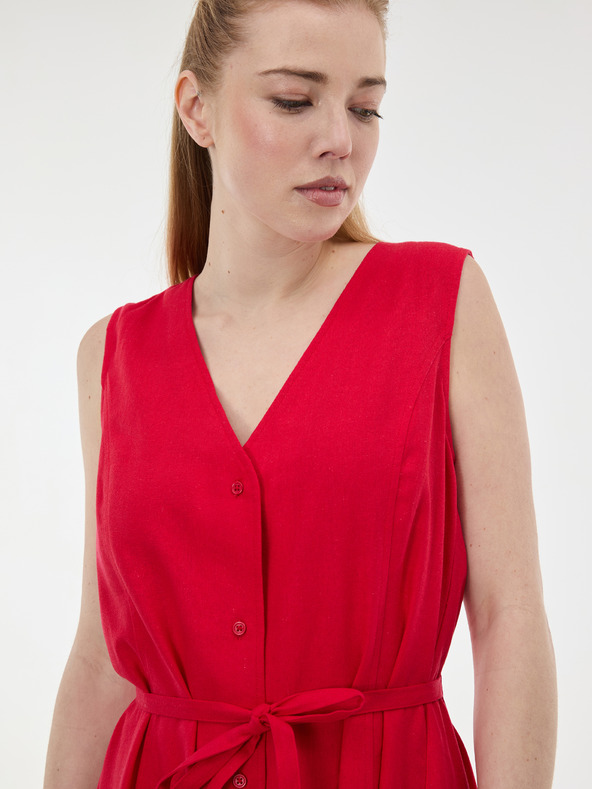 Orsay Červené dámske šaty bez rukávov ORSAY