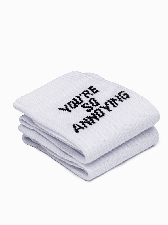 Ombre Clothing Pánske ponožky - biela U152 Ombre Clothing