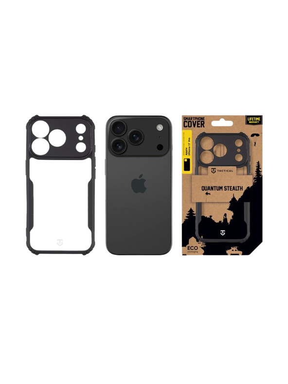 Tactical Tactical Quantum Stealth Puzdro pre Apple iPhone 17 Pro Clear/Black