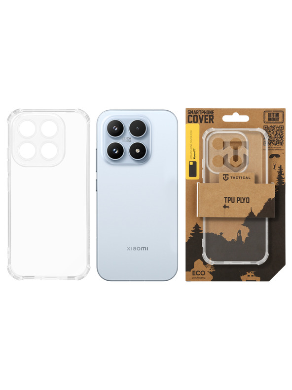 Tactical Tactical TPU Plyo Kryt pre Xiaomi 17 Transparent