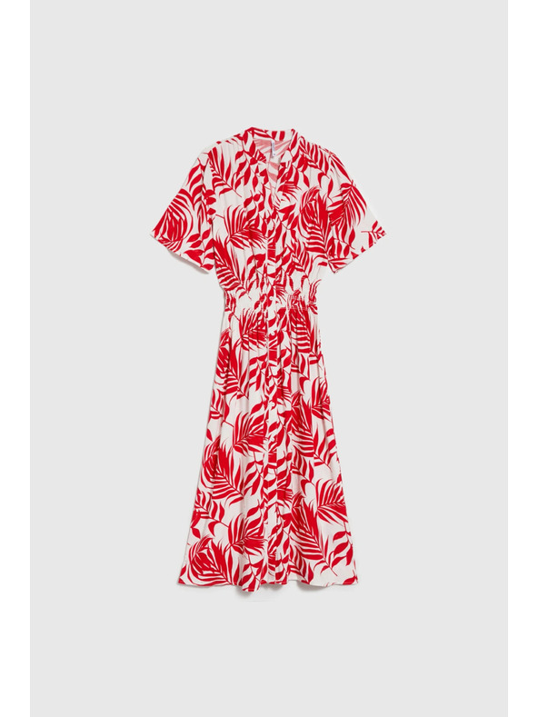 Moodo Viskózové midi šaty červené Moodo