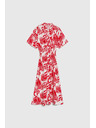 Moodo Viskózové midi šaty červené Moodo