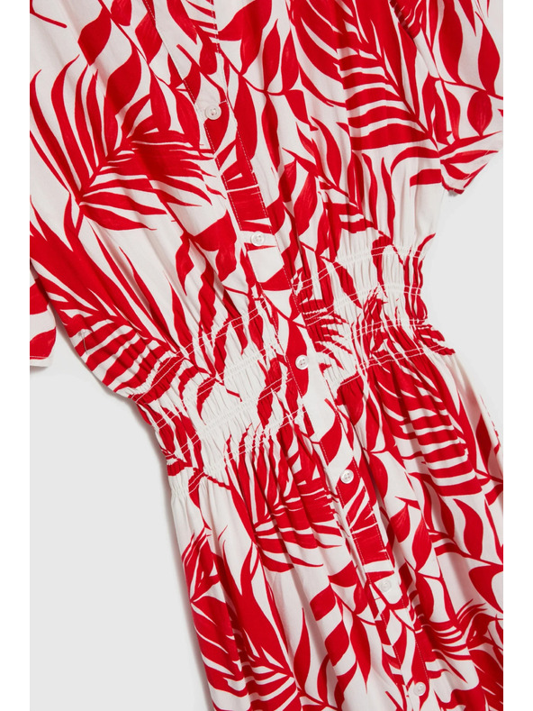 Moodo Viskózové midi šaty červené Moodo