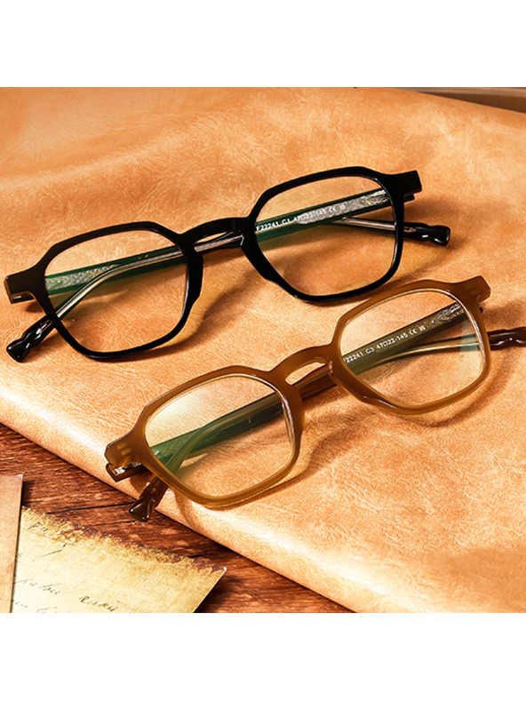 VEYREY VeyRey hranatých acetátové slnečné okuliare Mack transparentná obruč číre sklá