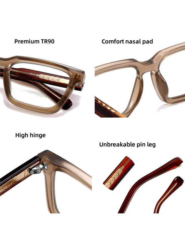 VEYREY VeyRey hranatých slnečné okuliare Shabow hnedá obruč číre sklá