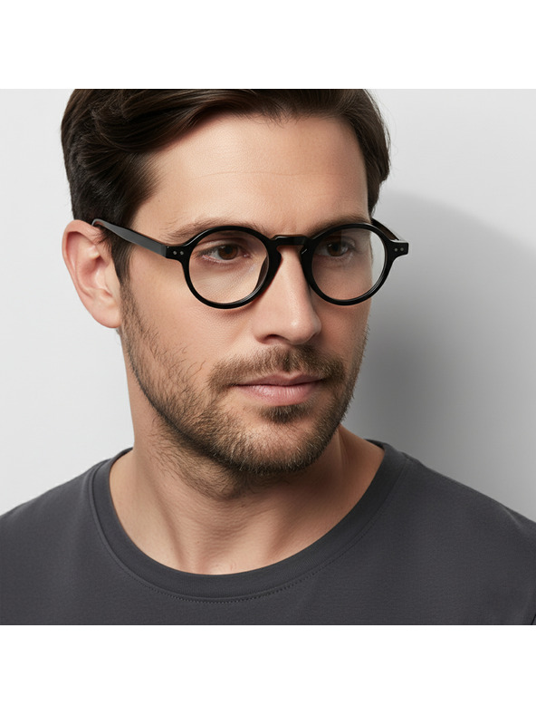 VEYREY VeyRey ľanové slnečné okuliare Saren čierna obruba čiré sklá