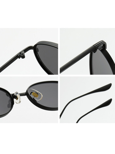 VEYREY VeyRey ľanové slnečné okuliare Prodom čierna obruba ružové sklá