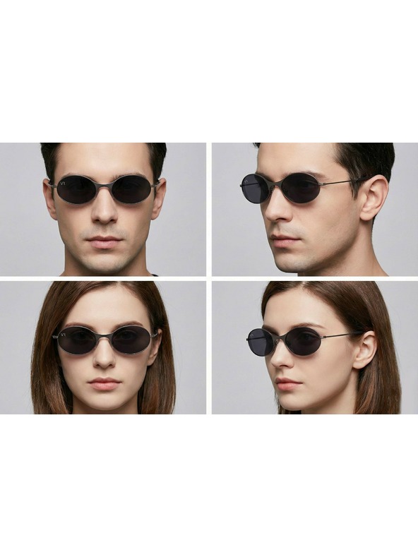 VEYREY VeyRey oválne polarizačné slnečné okuliare Pemu čierna obruba čierne sklá