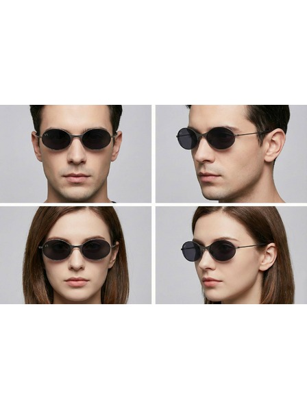 VEYREY VeyRey oválne polarizačné slnečné okuliare Pemu čierna obruba čierne sklá