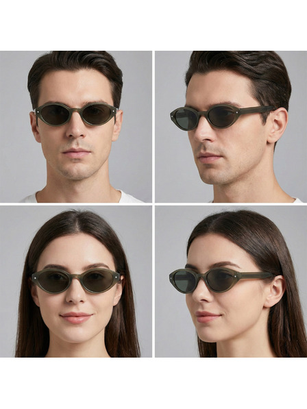 VEYREY VeyRey dámske cat-eye acetátové polarizačné slnečné okuliare Aest zelená obruba zelené sklá