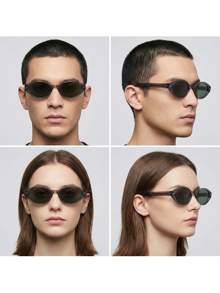 VEYREY VeyRey dámske cat-eye acetátové polarizačné slnečné okuliare Aest transparentná obruba zelené sklá