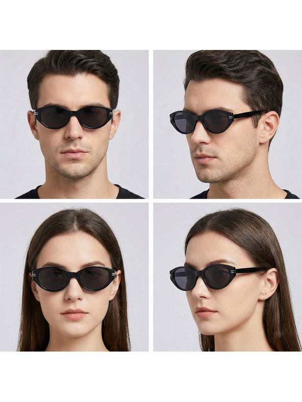 VEYREY VeyRey dámske cat-eye polarizačné slnečné okuliare Hupi čierna obruba čierne sklá