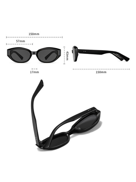 VEYREY VeyRey dámske cat-eye acetátové slnečné okuliare Sublepp čierna obruba čierne sklá