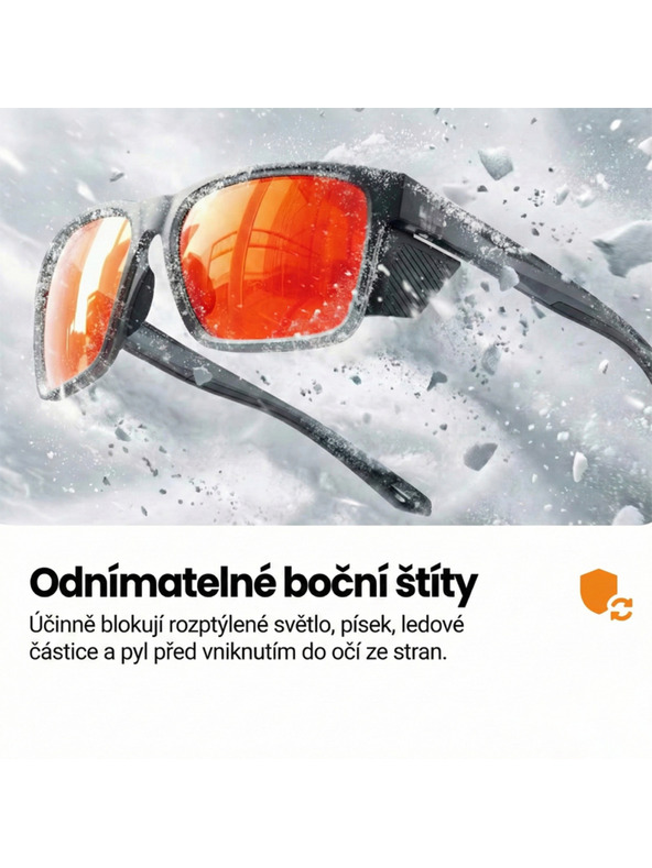 VEYREY VeyRey športové polarizačné slnečné okuliare Binow čierny rám oranžové sklá