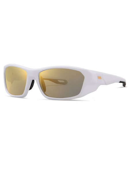 VEYREY VeyRey športové polarizačné slnečné okuliare Borned biely rám zlaté sklá