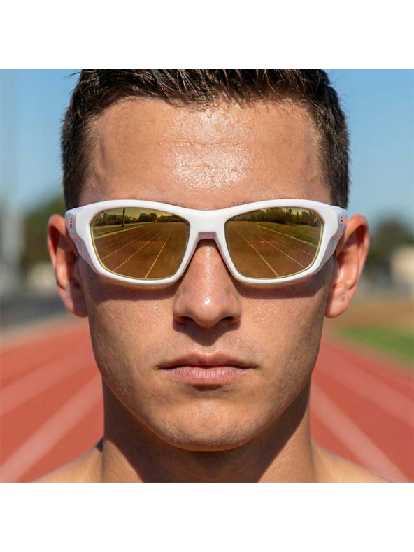 VEYREY VeyRey športové polarizačné slnečné okuliare Borned biely rám zlaté sklá