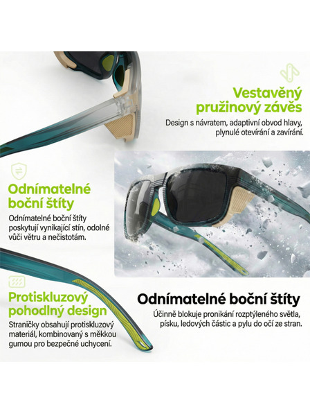 VEYREY VeyRey športové polarizačné slnečné okuliare Unow čierny rám zelené sklá