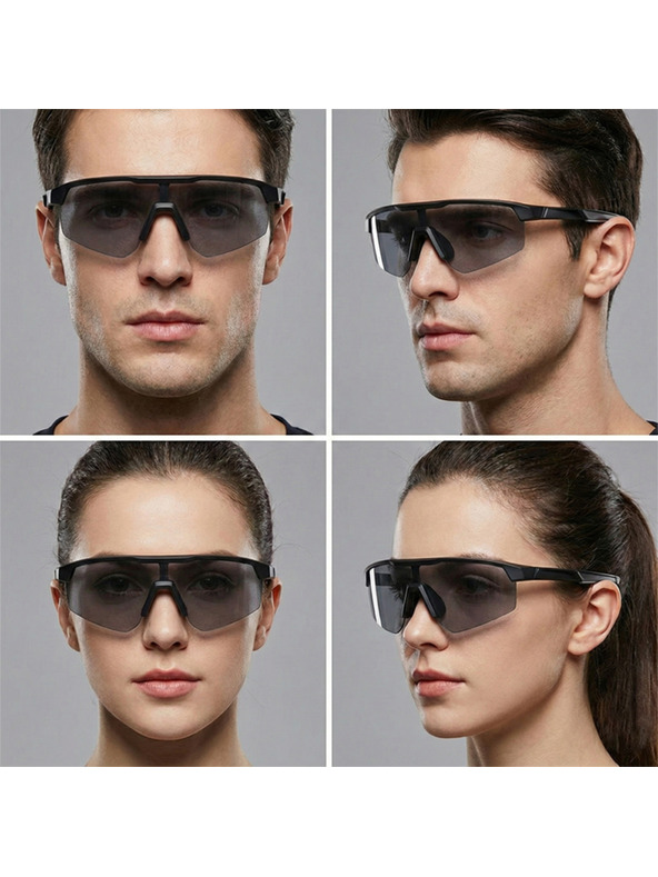 VEYREY VeyRey športové polarizačné slnečné okuliare Monoal čierny rám čierne sklá