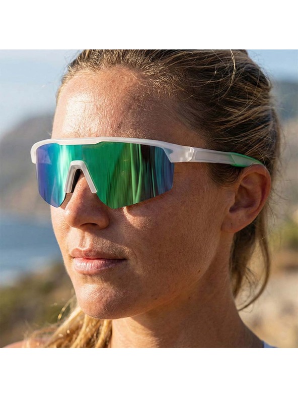 VEYREY VeyRey športové polarizačné slnečné okuliare Monoal biela obíjačka zelenéeklá