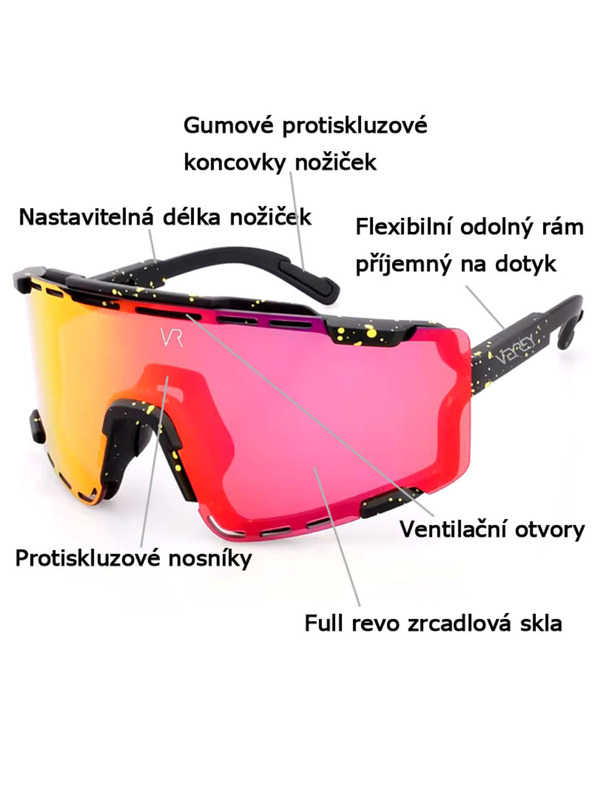 VEYREY VeyRey športové slnečné okuliare Semihoof čierna obruba modrá skla