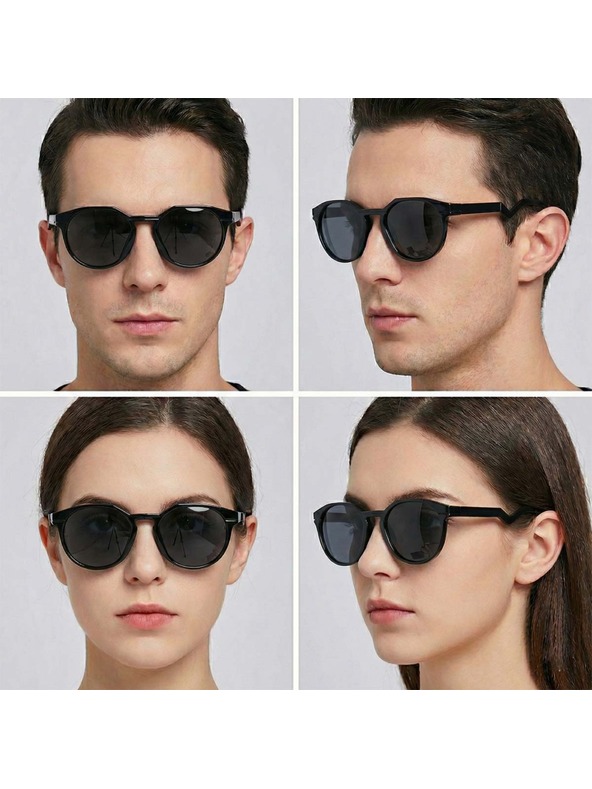 VEYREY VeyRey oválne polarizačné slnečné okuliare Contralance čierna obruba čierna skla