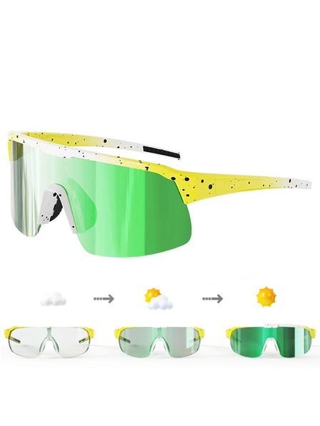 VEYREY VeyRey športové fotochromatické slnečné okuliare Endank žltá obruba zelená skla