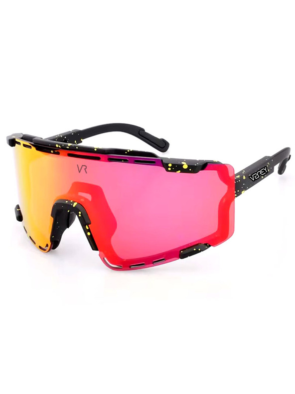 VEYREY VeyRey športové slnečné okuliare Semihoof čierna obruba červená skla