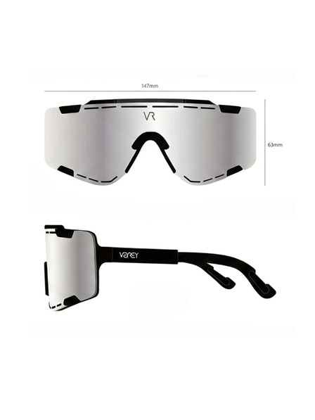 VEYREY VeyRey športové slnečné okuliare Semihoof čierna obruba červená skla