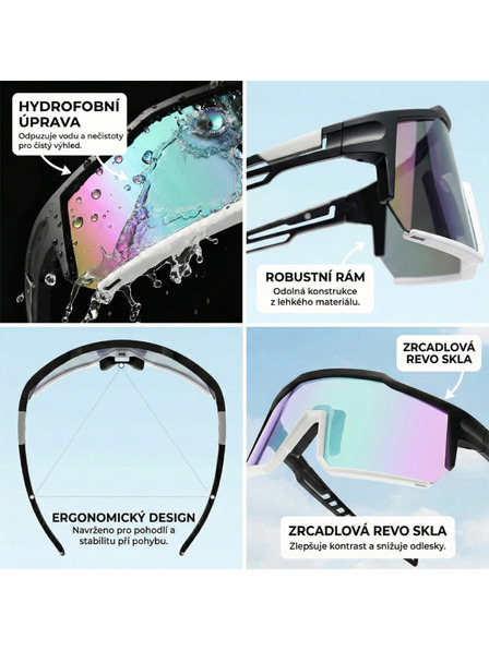 VEYREY VeyRey športové slnečné okuliare Adha čierna obruba modrá skla