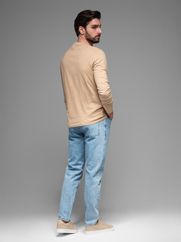 Ombre Clothing Béžové pánske tričko Ombre Clothing