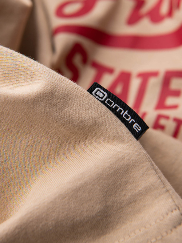 Ombre Clothing Béžové pánske tričko Ombre Clothing