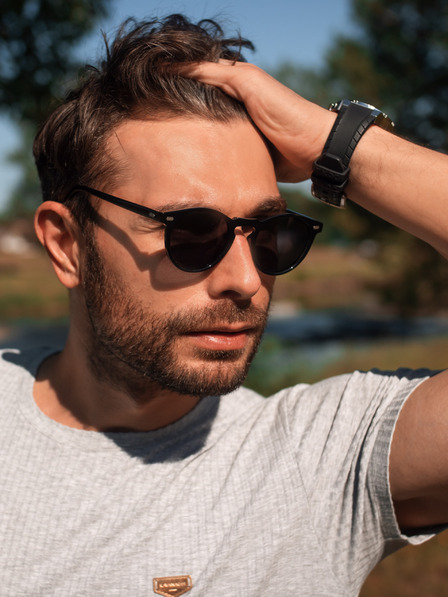 VEYREY Čierne oválne polarizačné slnečné okuliare Veyrey Narino