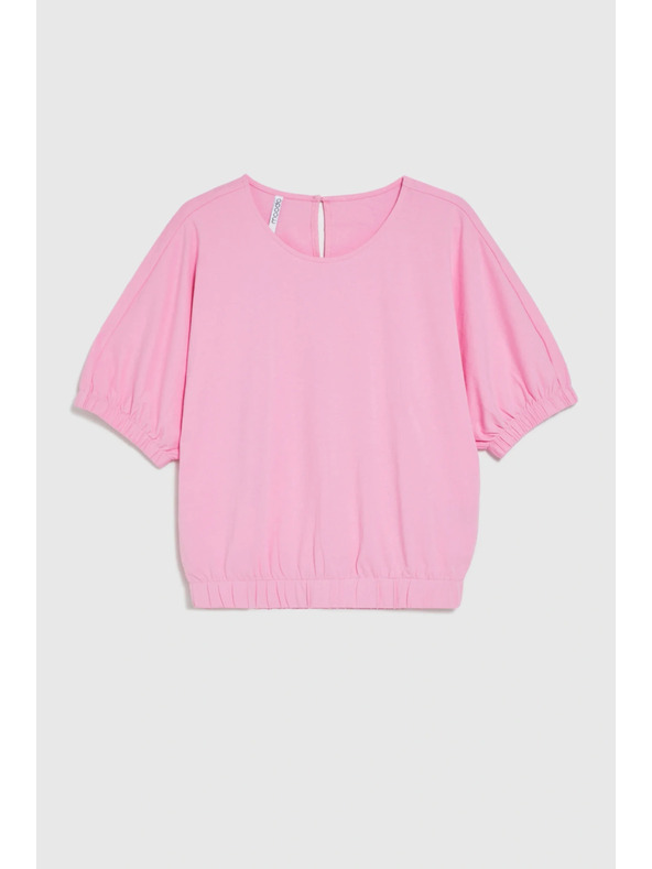 Moodo Blúzka s naduvanými rukávmi ružová Moodo