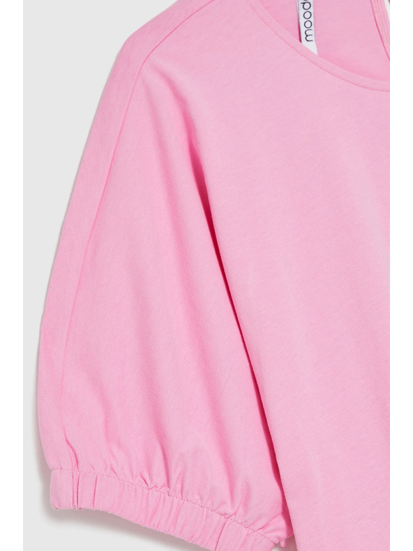 Moodo Blúzka s naduvanými rukávmi ružová Moodo
